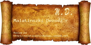 Malatinszki Dezsér névjegykártya